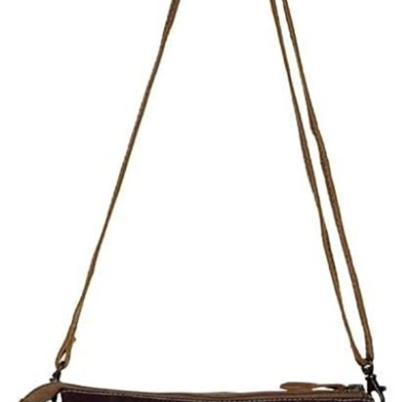 Nifty Small & Cross Body Bag Upcycled Canvas & Leather - Picture 4 of 5